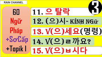 P3-Tổng hợp 60 Ngữ Pháp Siêu Cần tiếng Hàn Sơ Cấp-Tự Học giao tiếp thông dụng online Rain Channel