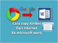 Cara copy artikel dari INTERNET ke Microsoft word