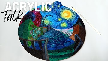 how to paint Starry Night | Acrylic painting tutorial