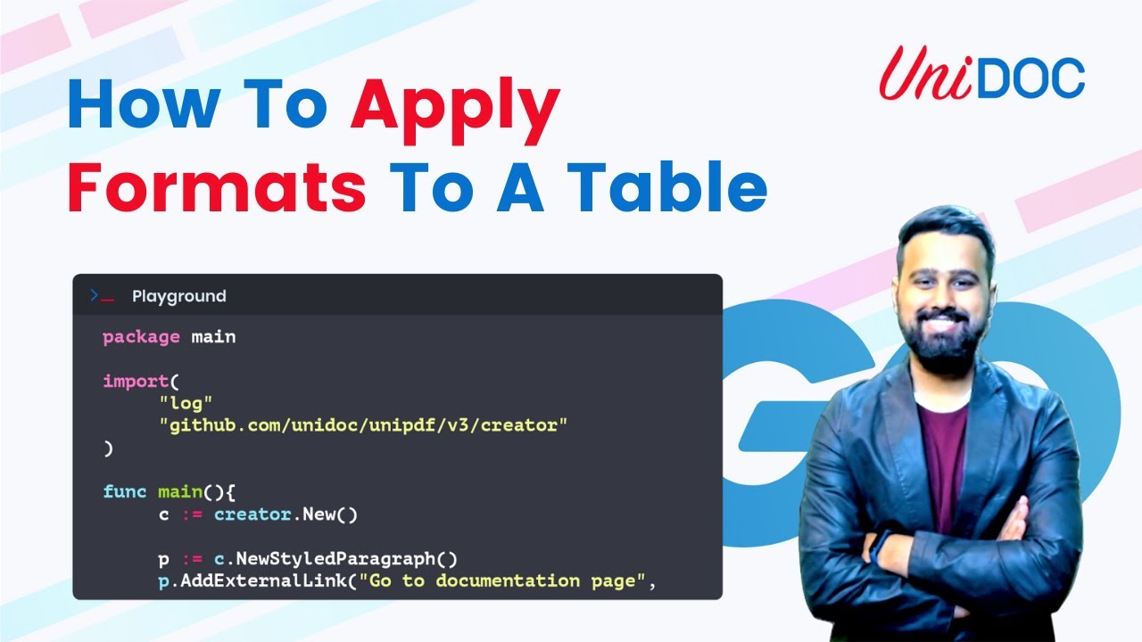 Apply Formats To A Table In PDF File (Using UniPDF) YouTube