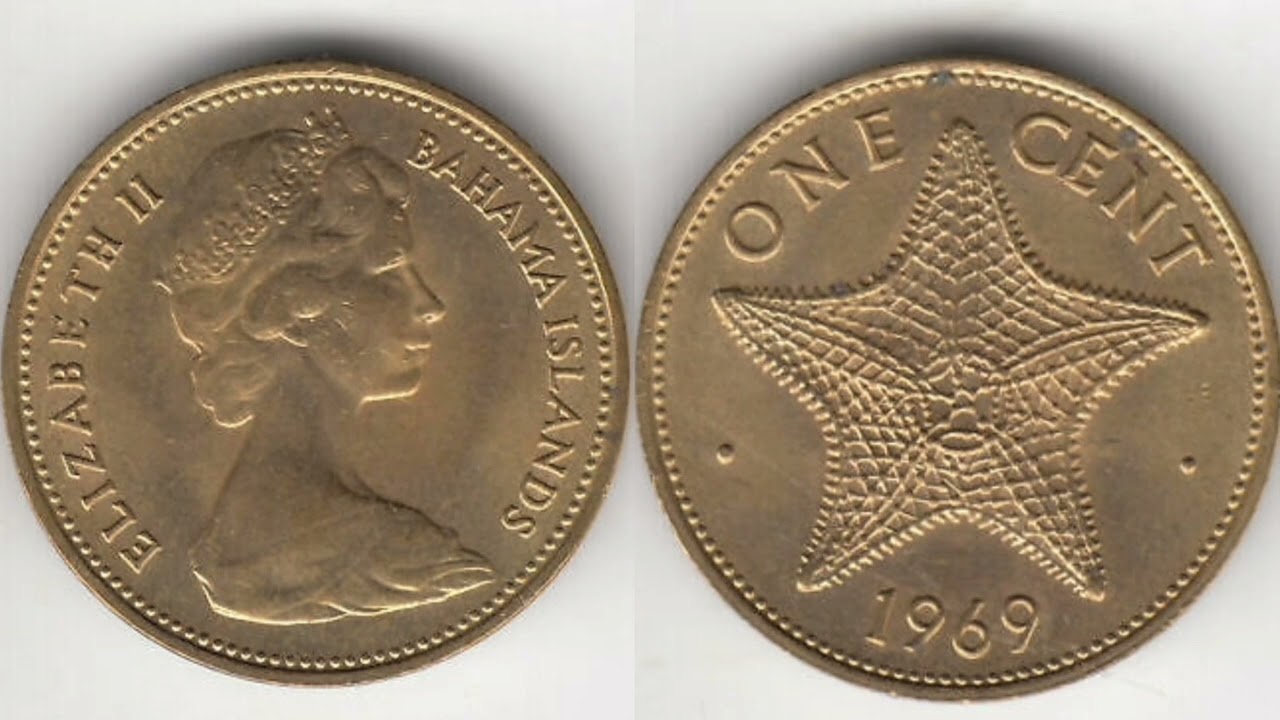 BAHAMA 1969 ONE CENT Coin VALUE + REVIEW Queen Elizabeth II