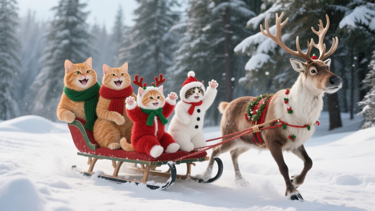 Мечта котят сбылась! Волшебное путешествие кошачьего семейства к Авроре 🌌🐱 Трогательный рождестве...