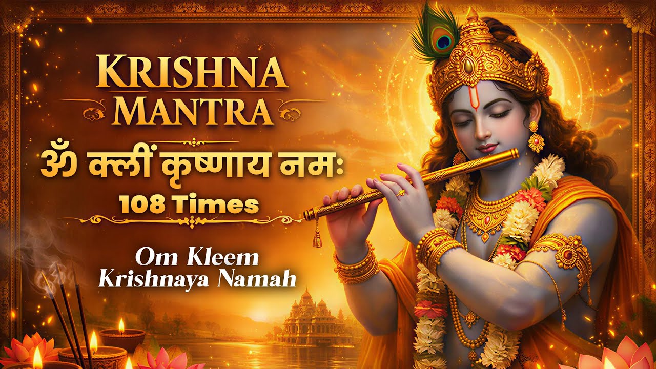Krishna Mantra | ॐ क्लीं कृष्णाय नमः | Om Kleem Krishnaya Namah | 108 Times | Divya Devotional
