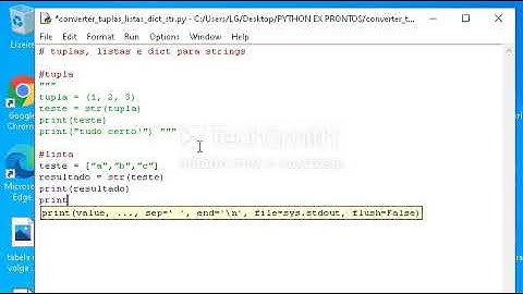 converter tupla, lista e dicionario para strings no python
