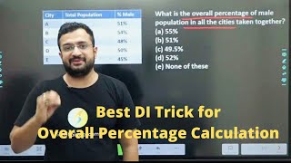 Data Interpretation | Best DI Trick for Overall Percentage Calculation | Maths | Sumit Verma