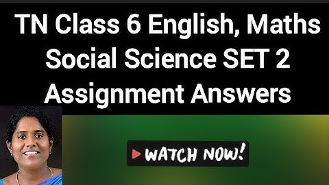 TN Class 6 English, Maths  Social Science SET 2 Assignment Answers