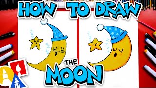 كيفية رسم القمر والنجم النائم