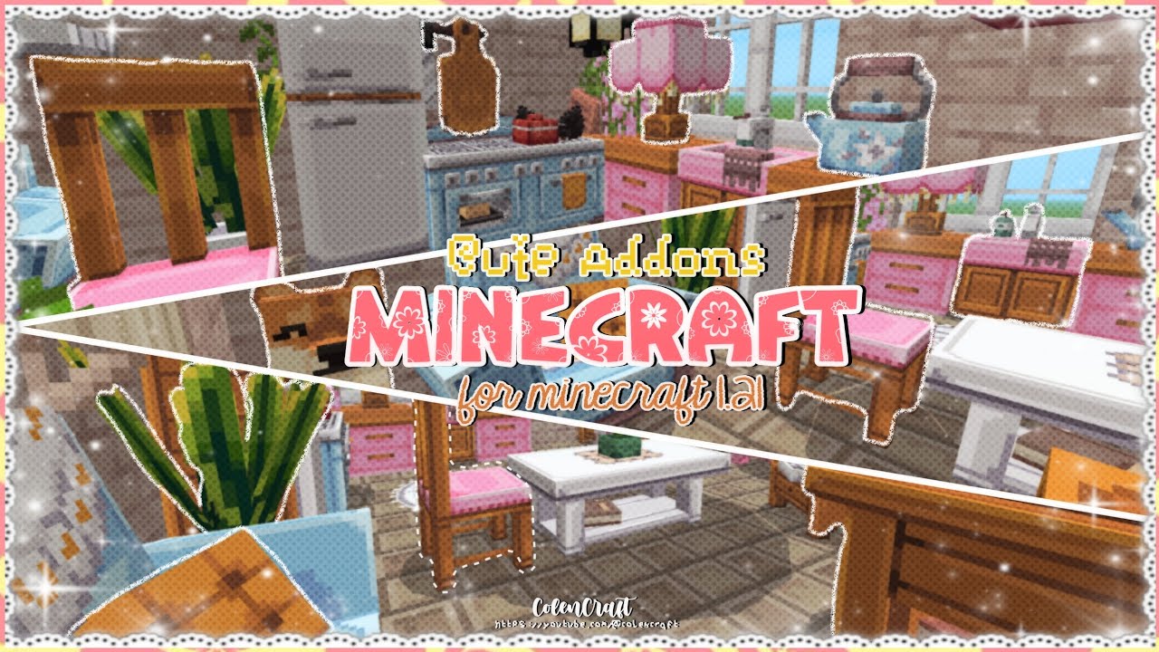 ꒰ Minecraft Pe ꒱ 🪑 Addon de móveis fofos funcionais  ೃ ༉‧₊˚ Cute and cozy 1.21.80 🌸 | colenmine