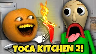 Feeding Baldi HORRIBLE food in Toca Kitchen 2!!! (Annoying Orange)