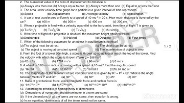 #pseb board class 11 physics revision test 1 29 November 2021