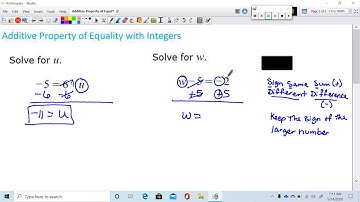 Additive Property of Equality with Integers