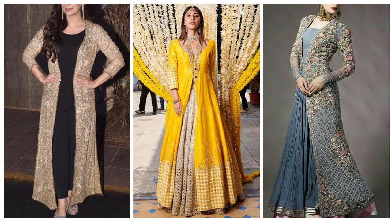 long net shrug design Jacket Lehenga Blouse Pakistani Bridal Dresses Indian  Wedding Outfits Long Shr | Indian gowns dresses, Dress indian style,  Stylish dresses