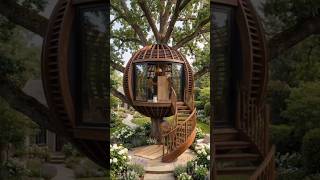 DIY treehouse from scratch — every detail built by hand 🔨🌳 #treehouselife #garden #diy