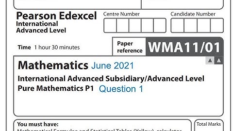 Question 1 June 2021 Pearson Edexcel IAL pure Mathematics P1
