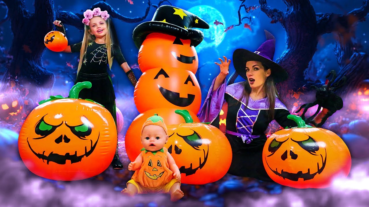 Dolcetto o scherzetto? Maya e Lina alla festa di Halloween per bambini. Video con i giochi
