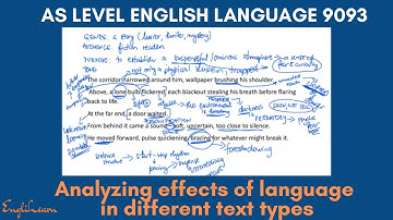 Text analysis - analyzing effects of language devices / AS Level English Language 9093