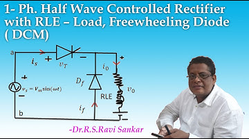 1 Ph Half  Wave Controlled Converter With  freewheeling Diode. RLE - Load