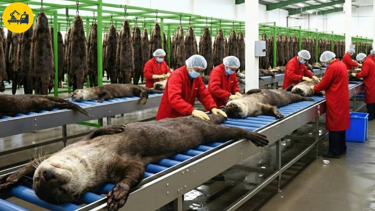 (Full Process) Inside the Modern Otter Factory: From Raw Otter Skin to High Fashion