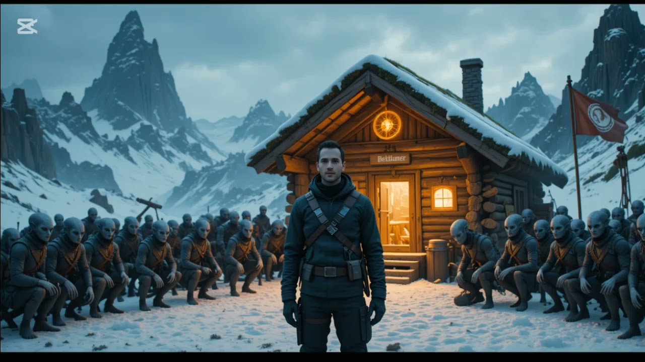 Alien Survival Test: Human Builds Heated Log Cabin Overnight — No Tools Allowed