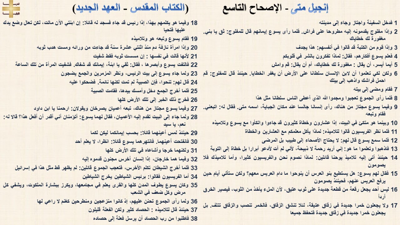 إنجيل متى 9 - الإصحاح التاسع - د/مجدى نجيب - القس ابرام