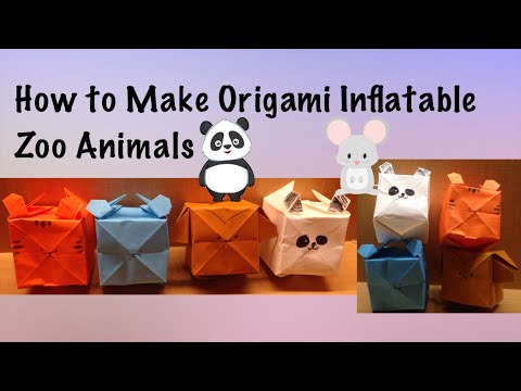 How To Make Origami Inflatable Zoo Animals Tiger Panda