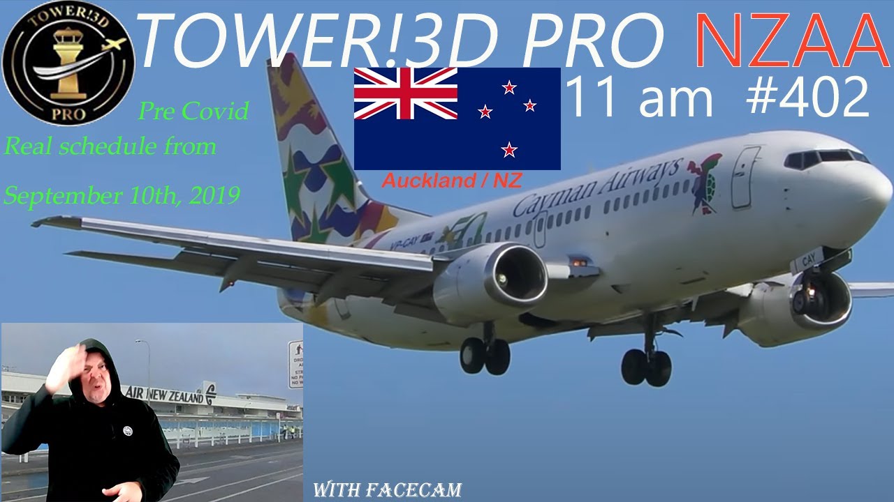 Auckland New Zealand Pre Covid Real schedule Sep. 10th 2019 Tower!3D Pro (modified*) NZAA @ 11 am