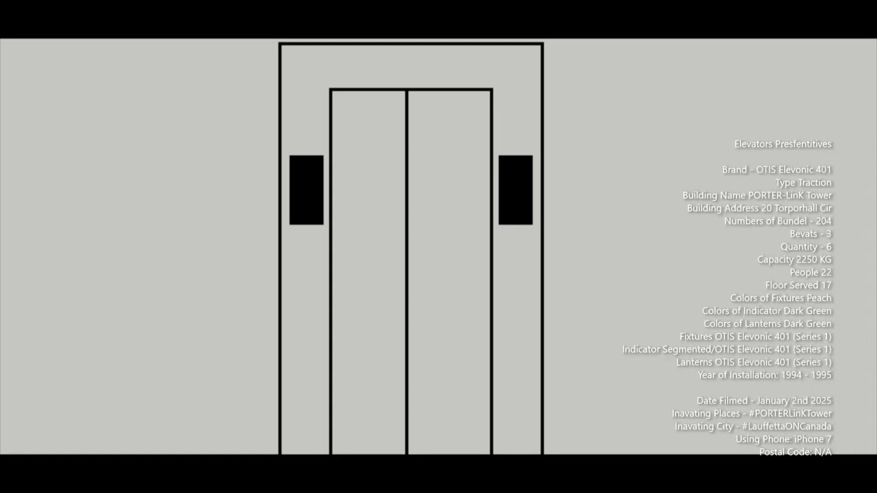 Animated: MIP! OTIS Elevonic 401 Traction Elevators, PORTER-LinK Tower, Lauffetta ON, Canada