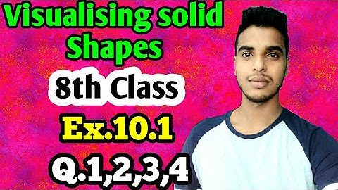 Visualising solid shapes: Class 8 maths chapter 10.1- Q.1,2,3,4 solutions.