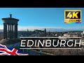 🏴󠁧󠁢󠁳󠁣󠁴󠁿 Edinburgh sunny winter day walk.  Scotland, UK. 4K