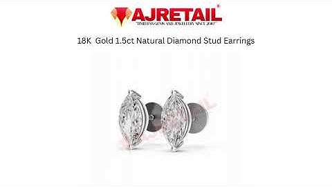 18K White Gold 1.5ct Natural Diamond Stud Earrings #ajretail  #diamondstuds