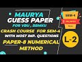 MOST IMPORTANT QUESTION L-2 SEM-4 PAPER-8 NUMERICAL METHOD , FOR VBU, BBMKU , SEM-4 CRASH COURSE