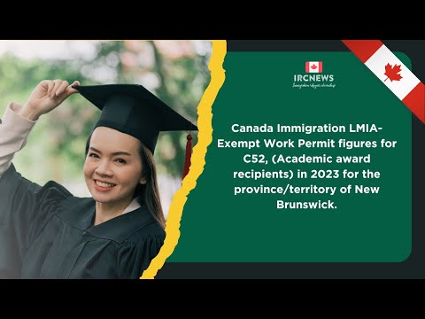 Canada 2023: C52 LMIA-Exempt Work Permits in  New Brunswick. (Academic Award Recipients)