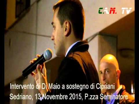 Sedriano, in Piazza Seminatore, l'intervento di Di Maio per sostenere Cipriani