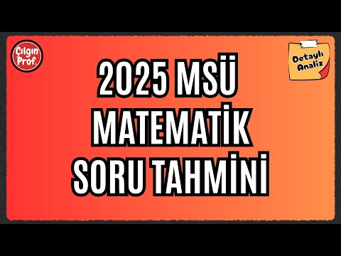 2025 MSÜ Matematik