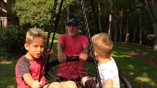 Jett and his brother Zane demonstrate a fun new outdoor swing.