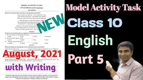 Model Activity Task Class 10 English Part 5 || Class 10 model activity English part 5 | 2021|| WBBSE