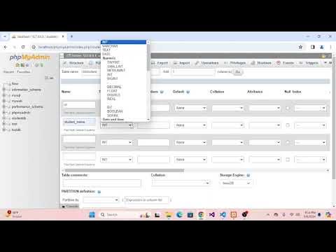 How to create Database and table in database MySQL using phpMyAdmin ...