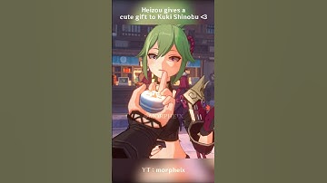Heizou gives a cute gift to Kuki Shinobu 💕 #genshinimpact #heizou #kuki