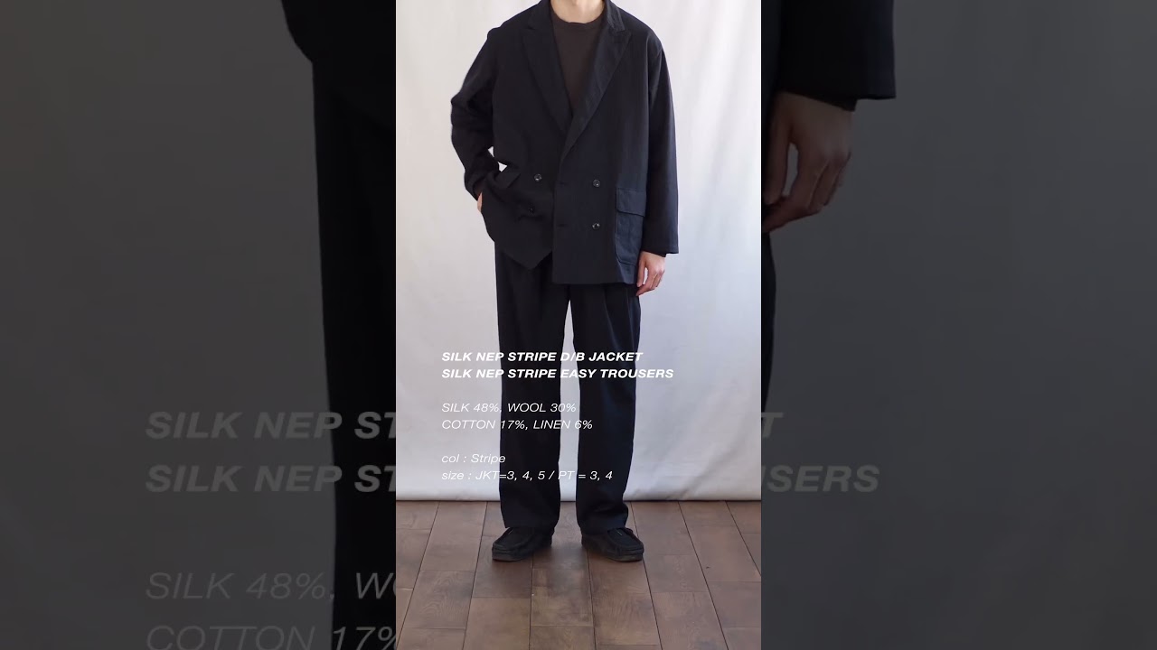 24AW CONFECT シルクネップストライプ ダブルブレスト ジャケット 3