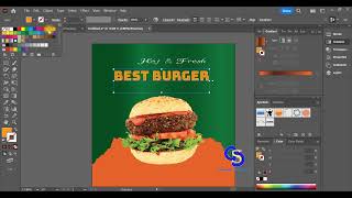 Burger social media Banner design in adobe illustrator