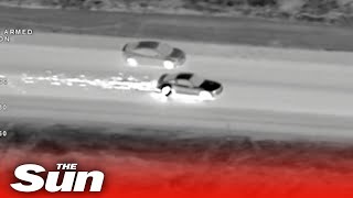 Sparks fly as cops chase down driver missing a wheel on Nevada highway