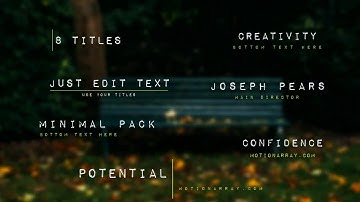 8 Titles After Effects Templates