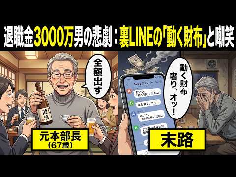 【漫画】「退職金3000万ある。私が全額出そう」と仲間に奢り続けた67歳元本部長の末路…裏LINEで動く財布と嘲笑われ、初年度で350万円を溶かした衝撃の真実