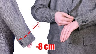 Great sewing trick how to shorten sleeves on the jacket without a tailor!