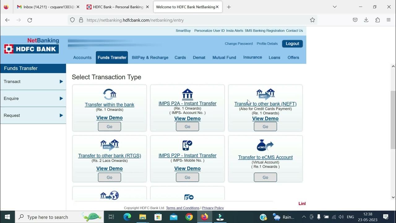 Hdfc bank fund transfer neft schedule payment hdfc bank netbanking