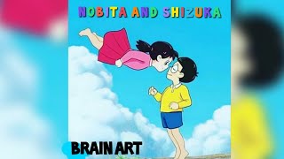 how to draw 2020 Nobita and Shizuka in love seen drawing step by step Doraemon cartoon #NobitaShzuka
