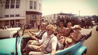 Art  Deco Vintage Car Ride, Napier, New Zealand. HD and IN OLD MOVIE STYLE