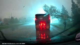 Tree vs power lines 4-29-2025 Xenia, Ohio DASHCAM footage!