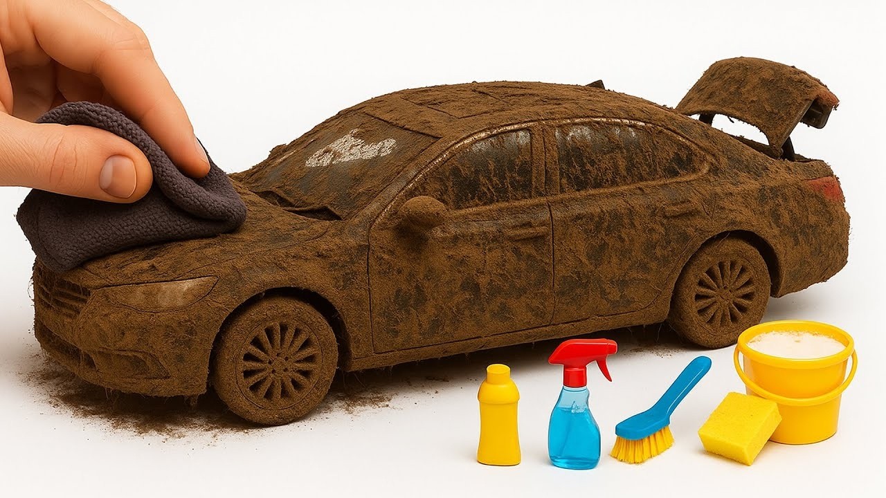Super Realistic Cleaning of a 1:24 Hongqi H9 After an Insane Deep Jungle Off-Road Challenge