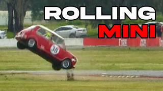 Classic Mini Rollover   Historic Mini Racing Battles